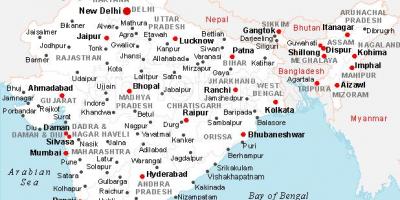 Indiji mapa sa gradovima