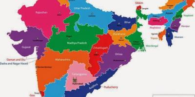 Mapa Indiji sa država